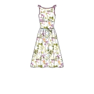 Schnittmuster aus Papier NewLook 6665 süßes Damenkleid mit Tailleneinsatz Gr. A 4-16 (DE 30-42)