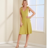 Schnittmuster aus Papier NewLook 6669 einfaches Jerseykleid mit Trägern zum Knoten Gr. A 10-22 (DE 36-48)