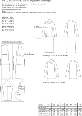 Schnittmuster Damenkleid pattern company 02-926 Rollkragenkleid, Rolli, Pullover Gr. 34-48