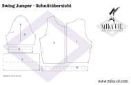 Schnittmuster aus Papier Mika Oh Retropullover Swing Jumper, Kurzpulli Gr. A-K 32-52