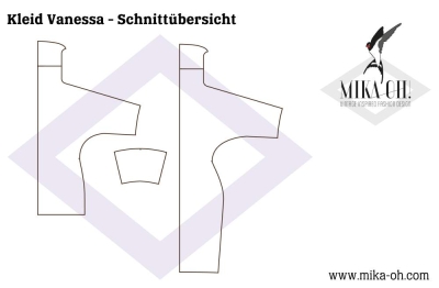 Schnittmuster aus Papier Mika Oh Vanessa Kleid, Fledermauspullover  Gr. A-L 32-54