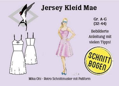 Schnittmuster aus Papier Mika Oh Mae Jersey Kleid Gr. A-G (32-44)