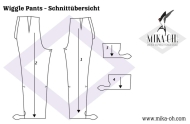 Schnittmuster aus Papier Mika Oh Caprihose mit Schleifen Wiggle Pants Gr. A-G (32-44)