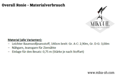 Schnittmuster aus Papier Mika Oh Rosie Overall Gr. A-G (32-44)