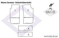 epattern Schnittmuster PDF Mika Oh temperamentvolle Carmenbluse, schulterfrei Gr. H-N (46-58)