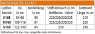 Schnittmuster zwischenmass 621401 Strickjacke mit Kapuze Gr. G176 52-58 (Bu 122-140)