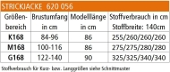 epattern PDF Schnittmuster zwischenmass 620056  legere Damenjacke, Strickjacke Gr. 36-58 160cm