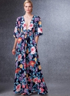 Schnittmuster Vogue 1735 bodenlanges Kleid tief ausgeschnitten Gr. XS-XXL 32-50