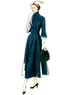 Schnittmuster Vogue 1738 elegantes Vintagekleid 1948 mit breitem Kragen Gr. A5 6-14 (de 32-40)