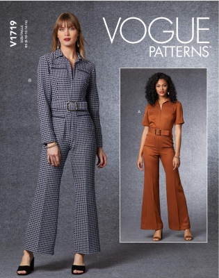 sewing pattern Vogue 1719 trendy Damenoverall, Jumpsuit, Gürtel Gr. B5 8-16 (de 34-42)