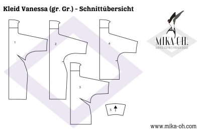 epattern Schnittmuster PDF Mika Oh Vanessa Kleid und Pullover Gr. A-L 32-54