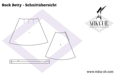 epattern Schnittmuster PDF Mika Oh Betty schwingender Retrorock Gr. A-N 32-58