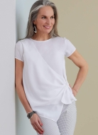 Schnittmuster Butterick 6765 Shirtbluse mit Knotendrapage Gr. 32-48
