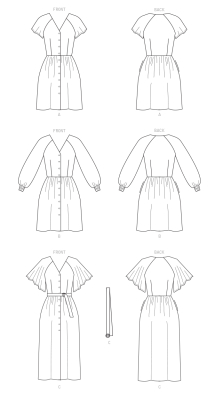 mccalls sewing pattern nähen 8083 durchgeknöpftes Damenkleid Gr. 32-48