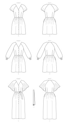 mccalls sewing pattern nähen 8083 durchgeknöpftes Damenkleid Gr. E5 14-22 (DE 40-48)