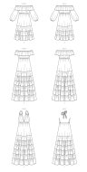 mccalls sewing pattern nähen 8087 Stufenkleid mit Carmenausschnitt Gr. E5 14-22 (DE 40-48)