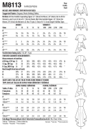 Schnittmuster McCalls 8113 Zipfelkleid oder Puffärmelshirt für Damen Gr. B5 8-16 (DE 34-42)