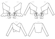 mccalls sewing pattern nähen 8117 raffiniertes Damentop, eine Schulter frei Gr. Y XS-M (DE 32-40)