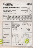 sewing pattern Burda 8605 sommerliches Young Fashion Herren Sommerhemd Gr. 46-60