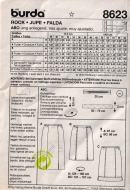 sewing pattern Burda 8623 Damenrock mit Einsätzen Gr. 46-58