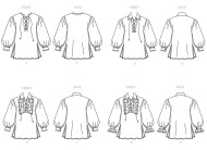 mccalls sewing pattern nähen 8131 unisex Piratenhemd mit Schnürung Gr. A(DE XS-S-M-L-XL-XXL) Damen