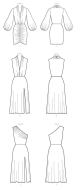 mccalls sewing pattern nähen 8142 Abendkleid eine Schulter frei Gr. 32-50