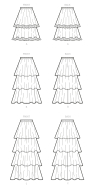 mccalls sewing pattern nähen 8150 Stufenrock mit Rüschen Gr. 32-50