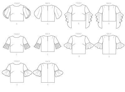 mccalls sewing pattern nähen 8161 modisches Blusenshirt Gr. 32-48