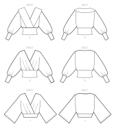 mccalls sewing pattern nähen 8145 Blusenshirt mit Wickeloptik Gr. A5 6-14 (DE 32-40)