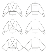 mccalls sewing pattern nähen 8145 Blusenshirt mit Wickeloptik Gr. F5 16-24 (DE 42-50)