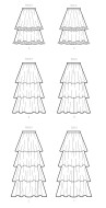 mccalls sewing pattern nähen 8150 Stufenrock mit Rüschen Gr. A5 6-14 (DE 32-40)