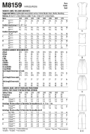 Schnittmuster McCalls 8159 Damentop, Bluse, Hose und Rock Gr. RR 18W-24W (44-46-48-50)