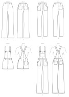 mccalls sewing pattern nähen 8162 jugendliche Damenhose, Latzhose Gr. A5 6-14 (de 32-40)