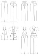 mccalls sewing pattern nähen 8162 jugendliche Damenhose, Latzhose Gr. E5 14-22 (de 40-48)