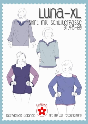 sewing pattern bienvenido colorido Damenshirt Luna XL