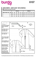 Schnittmuster Burda 6107 Sommermäntel zum Binden Blusenjacke Gr. 44-54