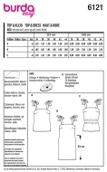 Schnittmuster Burda 6121 Damenkleider mit Trägern zum Binden Damentops Gr. 34-44