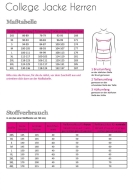 Schnittmuster aus Papier Fadenkäfer College Jacke Herrenjacke Gr. 2XS-4XL 44-62