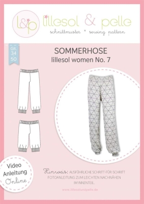 sewing pattern lillesol&pelle women No.7 Damenhose, Sommerhose