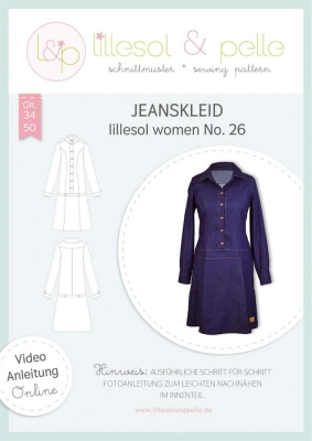 sewing pattern lillesol&pelle women No.26 Damenkleid, Jeanskleid
