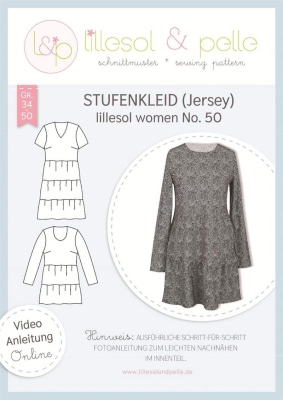 sewing pattern lillesol&pelle women No.50 Stufenkleid, Damenkleid