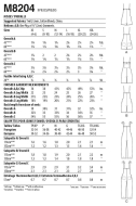 Schnittmuster McCalls 8204 Damenoverall Gr. Y XS-M (de 32-40)