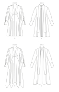 Schnittmuster Vogue 1780 legeres Damenkleid, Zipfelkleid mit V-Ausschnitt Gr. 32-50