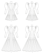 Schnittmuster Vogue 1782 modisches Damenkleid mit Puffärmeln Gr. 34-50