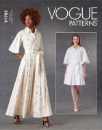Schnittmuster Vogue 1783 legeres Damenkleid, Blusenkleid mit Glockenärmeln Gr. 34-50