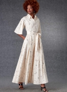 Schnittmuster Vogue 1783 legeres Damenkleid, Blusenkleid mit Glockenärmeln Gr. 34-50