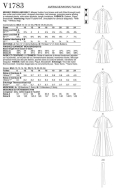 Schnittmuster Vogue 1783 legeres Damenkleid, Blusenkleid mit Glockenärmeln Gr. 42-50