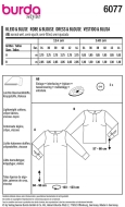 Schnittmuster Burda 6077 lange Ärmel modische Damenkleider, Damenblusen Gr. 34-44