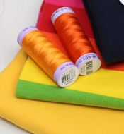 Baumwollgarn Amann Mettler 9105 Silk finish cotton 50 Farbe 0122 helles orange, Kürbis 150m