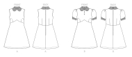 Schnittmuster Empirekleid Vogue 1822 hübsches Kleid mit Bubikragen Gr. 34-50